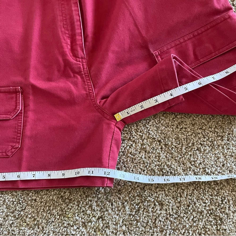 Marsh Landing Denim Cargo Shorts Women’s 14 Petite Red High Waisted 90s Casual - Picture 15 of 16